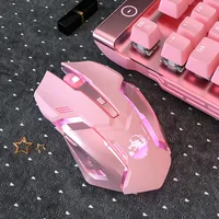 Gaming Mute Rechargeable Mouse 2.4GWireless Pink USB  RGB Gamer Ergonomic Mice Optical Office Computer Mouse for IOS Android