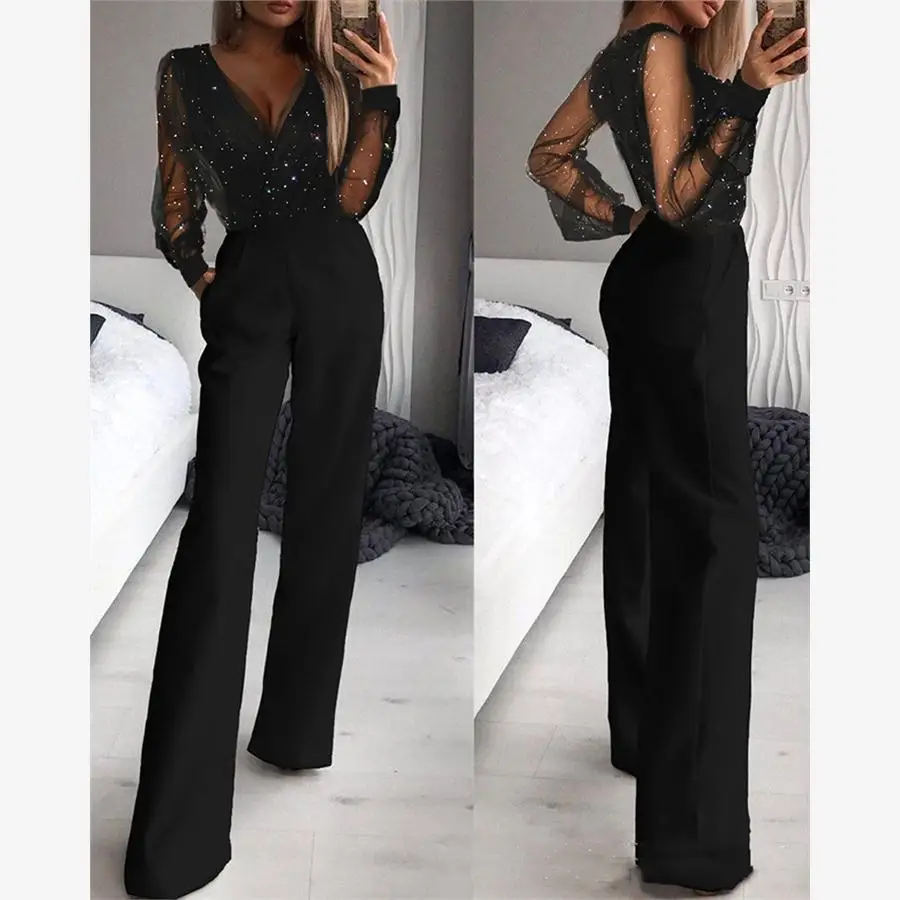 

Ele High-Waist Slim-Fit One-Piece Jumpsuit Pure Color Casual Pants for Women Commute Sle Spring Season Other Material