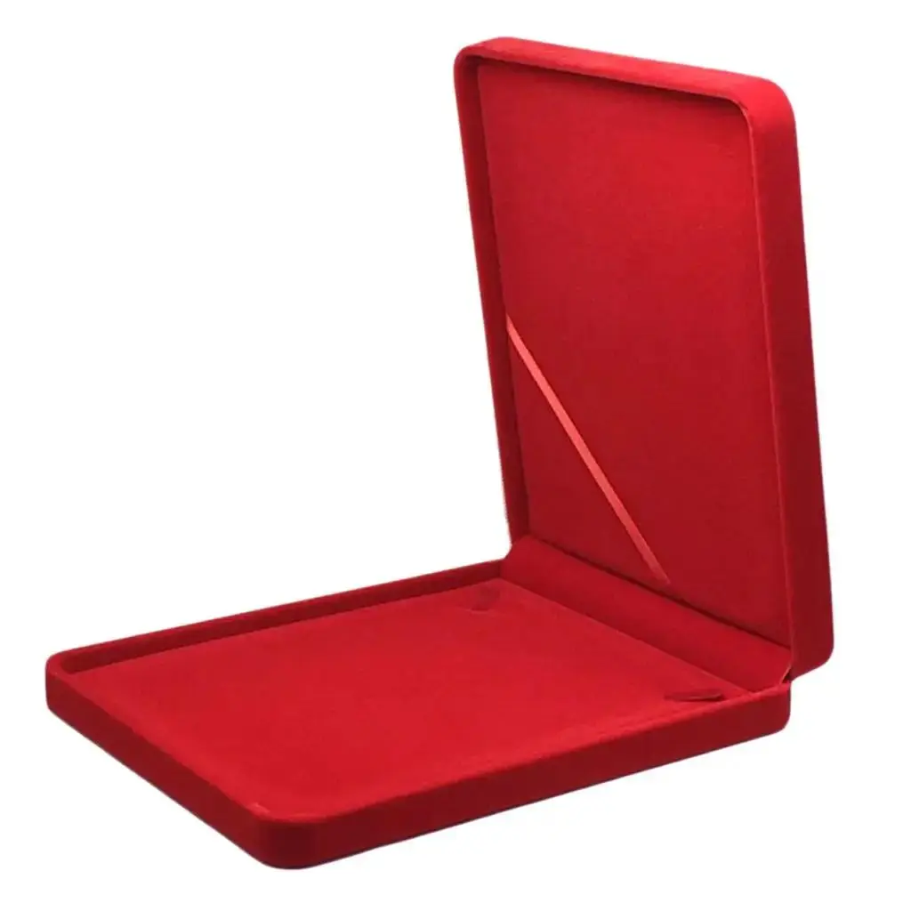 Jewelry Storage Display Case Velvet Necklace Chain Gift Box