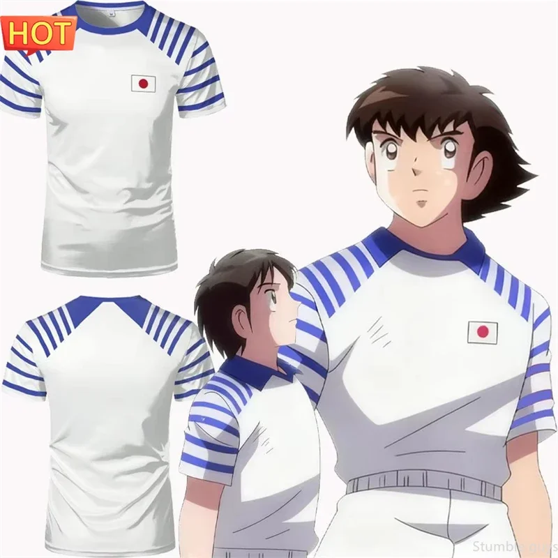 

Anime Captain Tsubasa Nankatsu Soccer Jersey Men Clothes Boys Tshirt Cosplay Role Play Casual Fan Tee