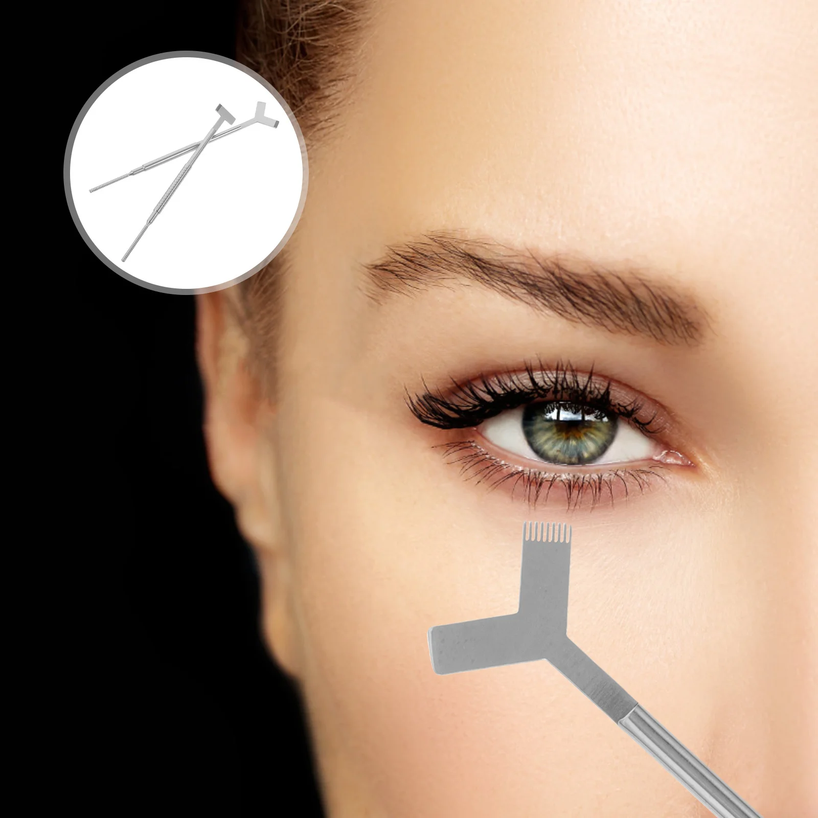 

2Pcs Reusable Eyelash Perming Curler Stainless Lash Lifter with Y T Comb Design for Professional and DIY Use Lifting Lashes Kit