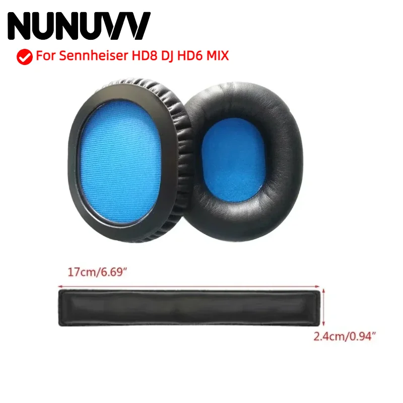 

Replacement Earpads for Sennheiser HD8 DJ HD6 MIX Headphones Ear Cushion Cover Sleeve Earmuffs Headset Headband