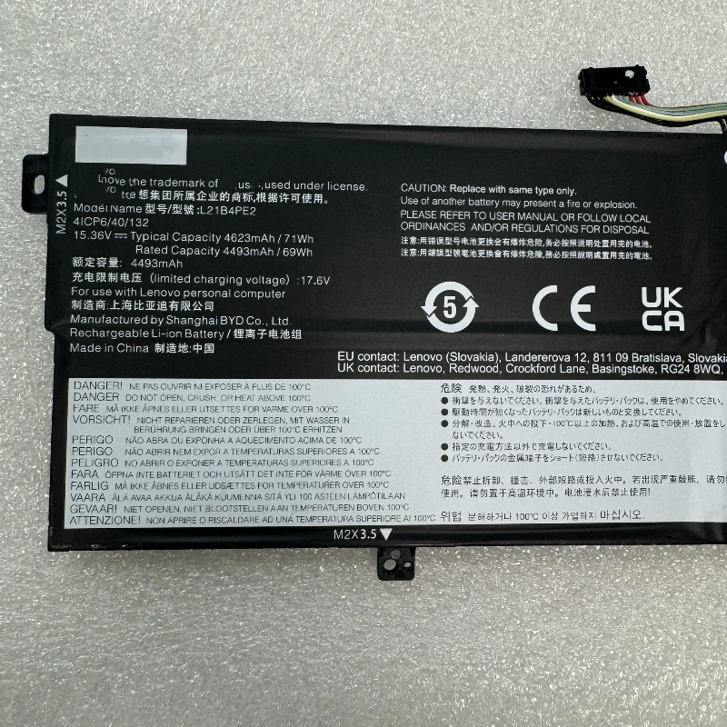 L21L4PE0 Laptop Battery For 7-14IAL7 Series 82QE 82VD L21B4PE2 L21M4PE3 SB11F38382 5B11F38372 15.36V 71Wh