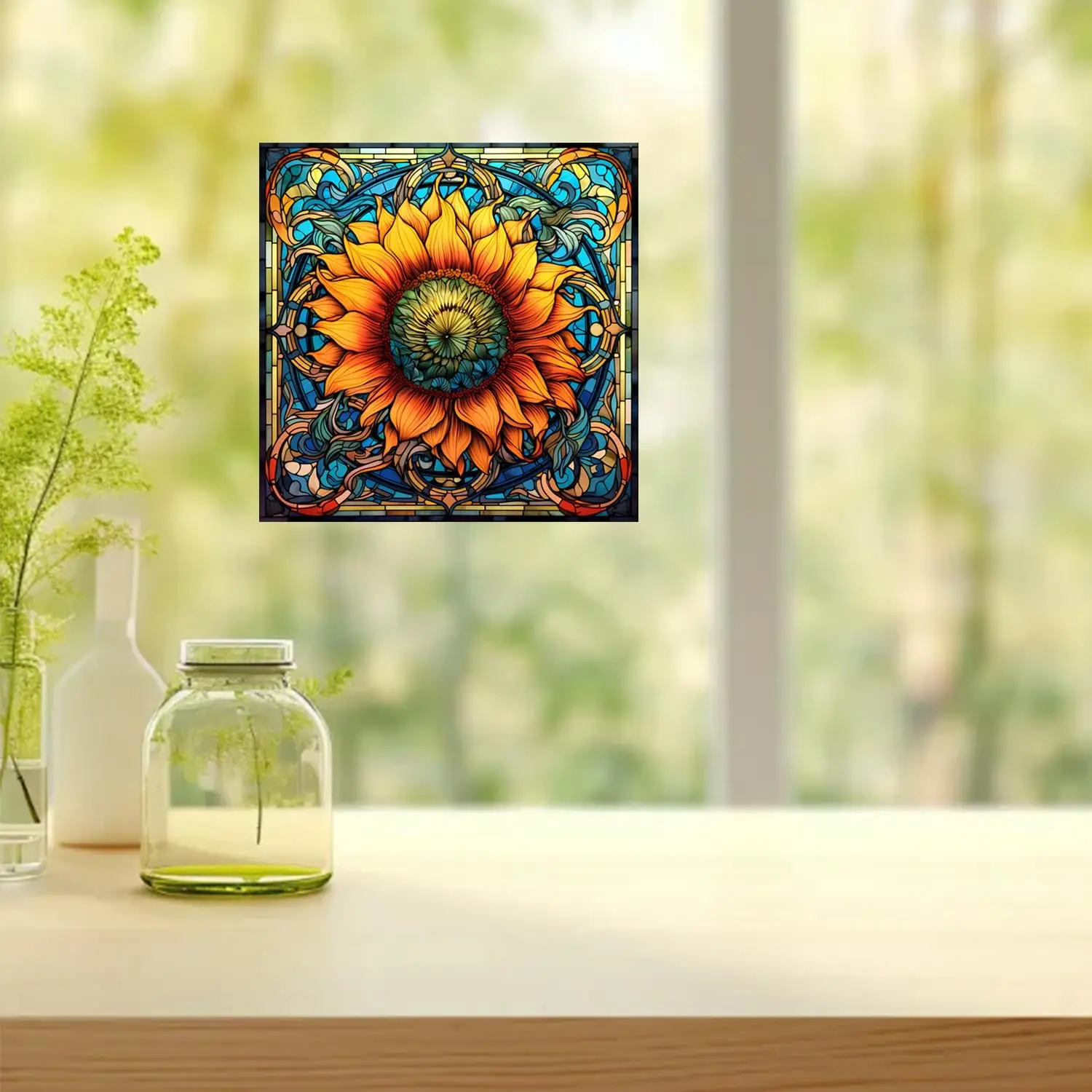 ملصقات كهروستاتيكية للنوافذ والزهور ، شارات زجاجية ثابتة ، فينيل غرفة المعيشة ، مانع للتصادم ، ديكور المنزل ، 1: 1000