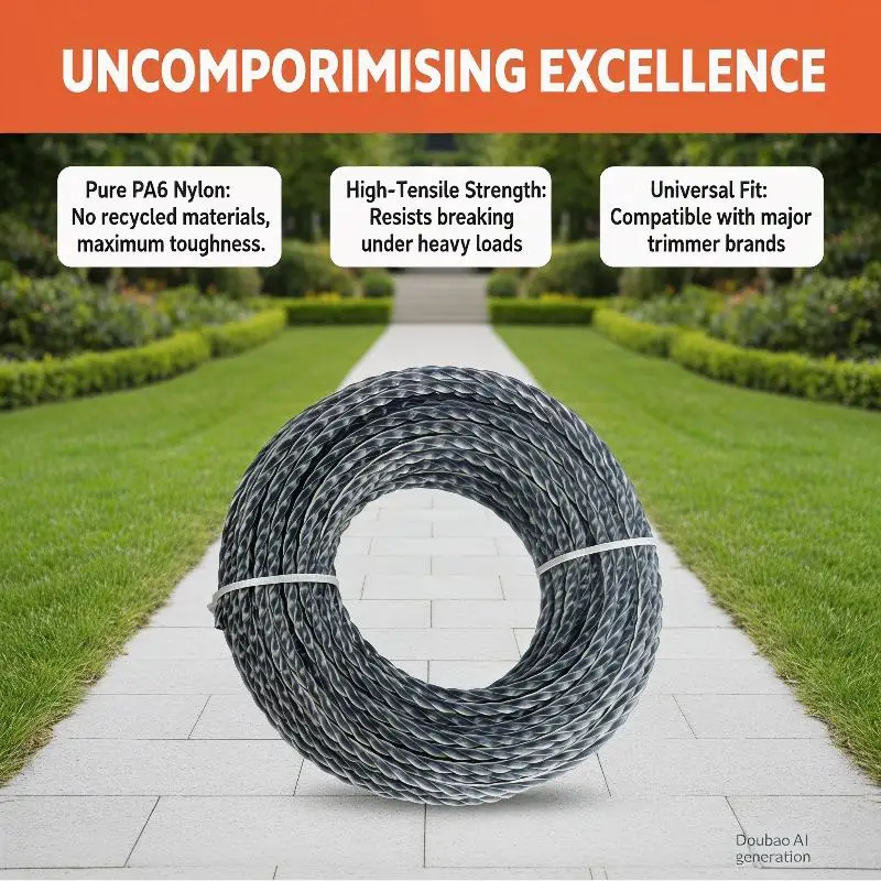 1 Roll Per Pack Core-Reinforced Grass Trimmer Line 2.0- 4.0mm X15m Line Spool For Garden Grass Mower Cutter Trimming Lines