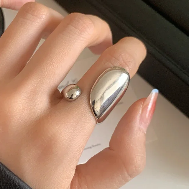 حقيقي 925 فضة 18K الذهب هندسية افتتاح خواتم للنساء الحد الأدنى العصرية غرامة مجوهرات ضوء الفاخرة اكسسوارات