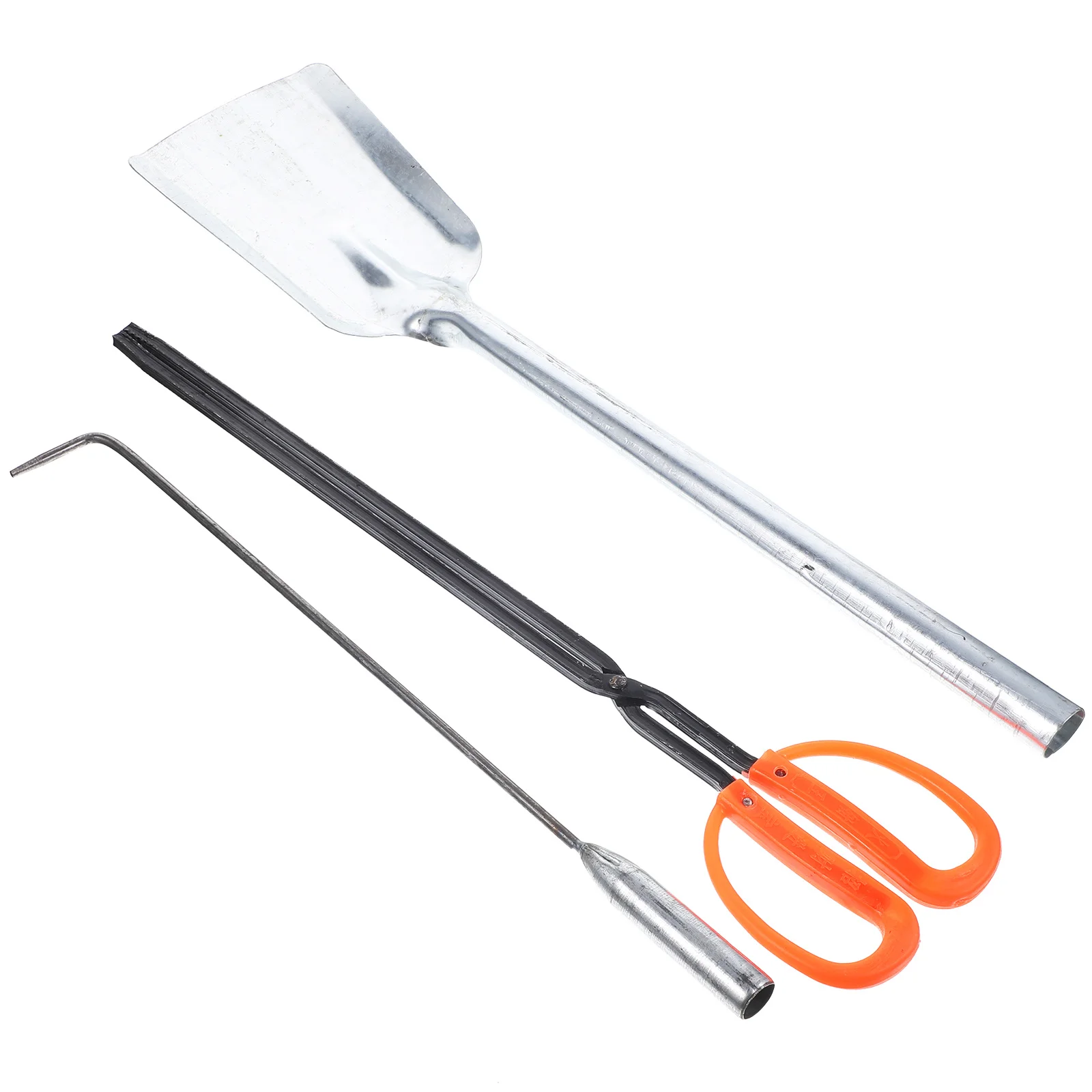 1 set pala per carbone gancio per fuoco set da poker per fuoco compatto per camino barbecue rimozione cenere ferro manico lungo pala per uso domestico inverno