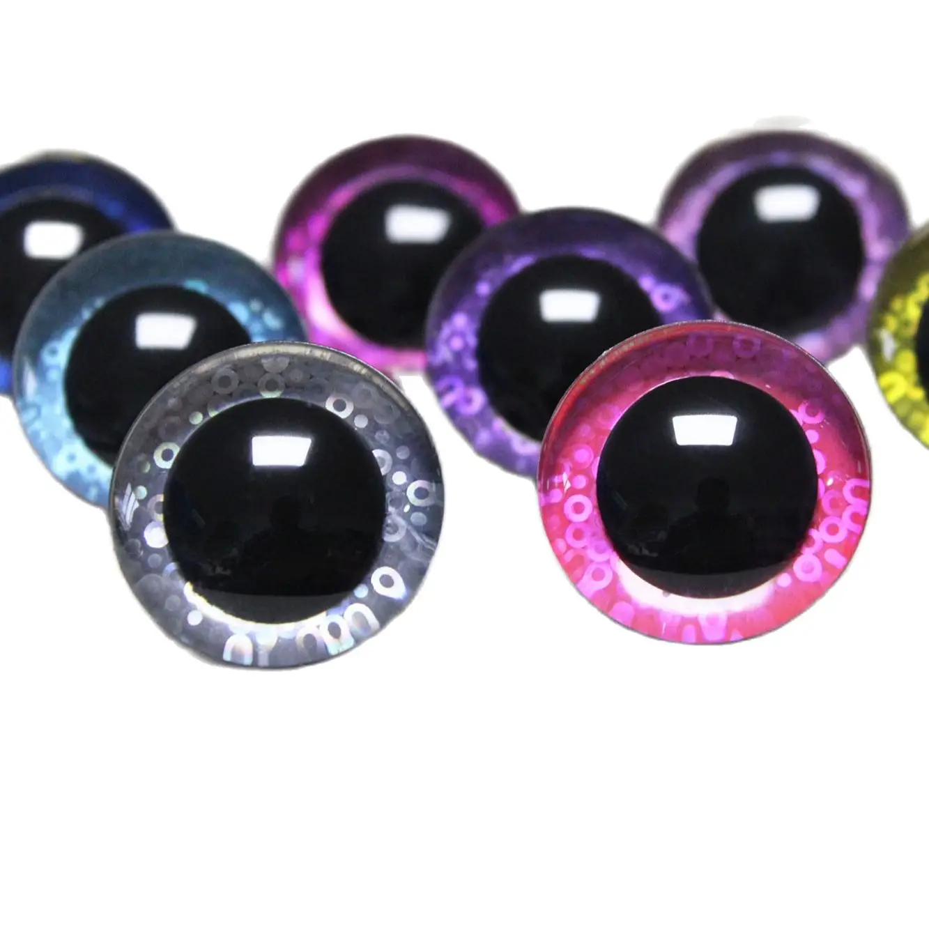 

500pcs 9mm to 35mm craft animal eyes New Lovely glitter toy safety eyes 3D doll pupil with washer--color option-Q10