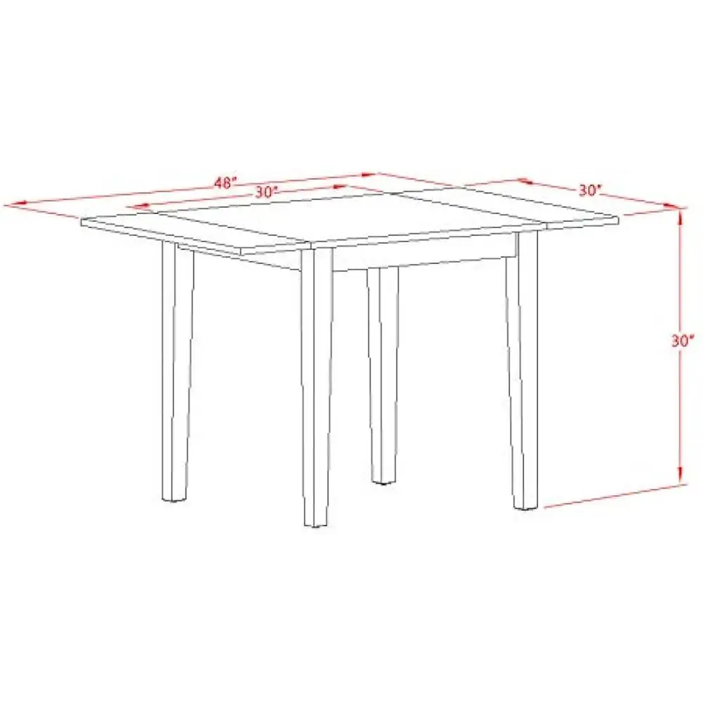Modern 5 Piece Dining Table Set with Dropleaf Rectangle Table and 4 Comfortable Upholstered Chairs Kitchen Living Room Use