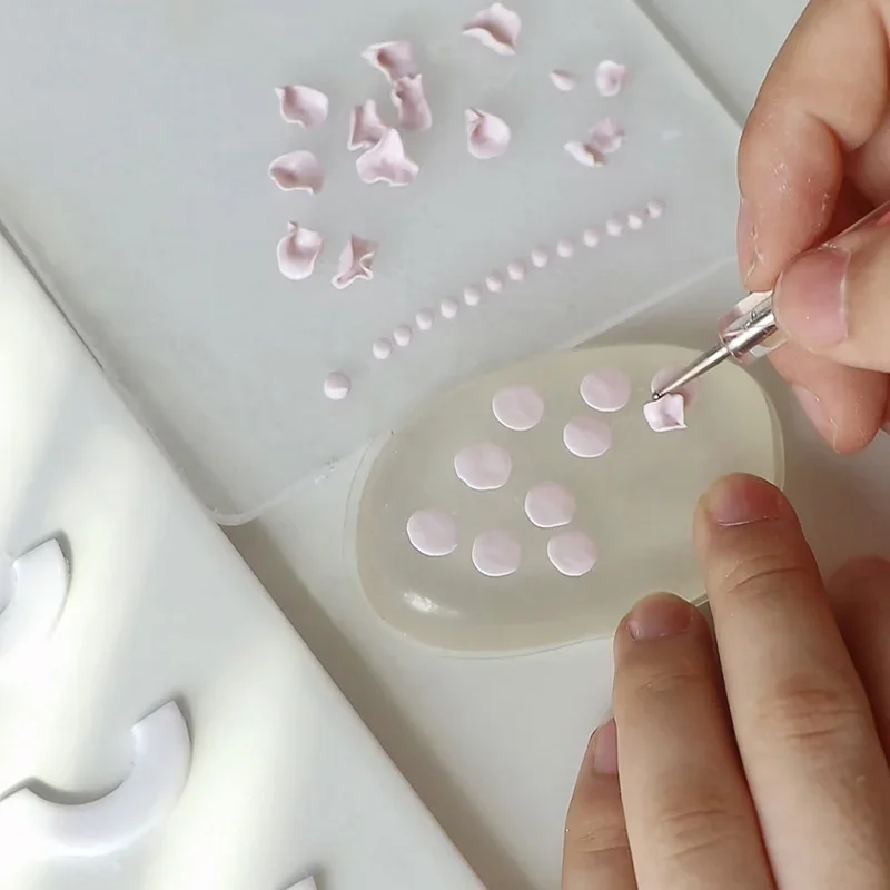 1 قطعة أداة الفخار لينة بطانة حماية من السيليكون النمذجة التنقيط أداة بوليمر كلاي قالب DIY بها بنفسك أقراط الحرف اليدوية البتلة صنع الملحقات #1