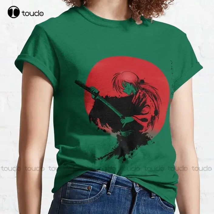 Red Sun Rurouni Kenshin Samurai Okami T-shirt classica personalizzata Aldult Teen T-shirt con stampa digitale unisex Regalo personalizzato Xs-5XL