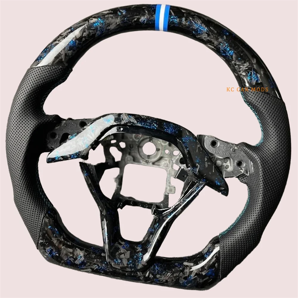 

Customized Forged Carbon Fiber Blue stitch D-Shaped Steering Wheel For Honda Accord 2018 2019 2020 2021 2022 2023