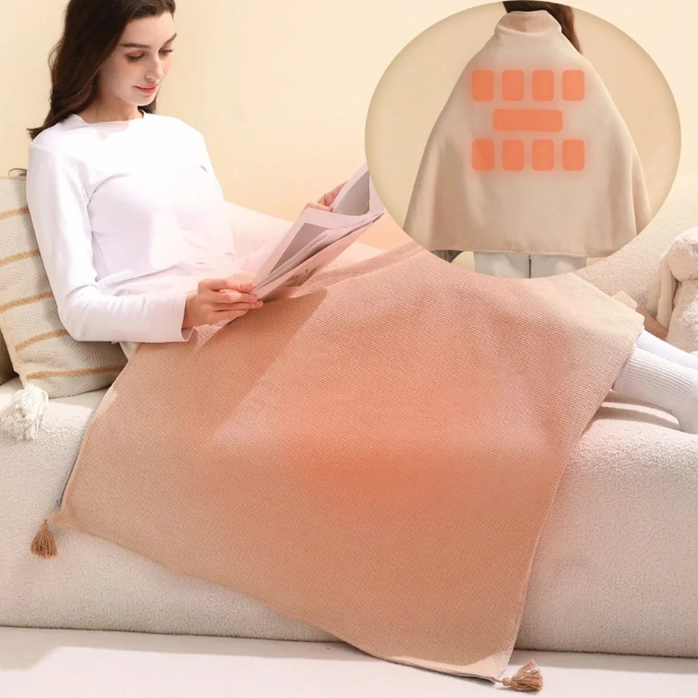 

Wearable USB electric blanket with 3-level heating, electric shawl blanket suitable for home, office, skiing, etc