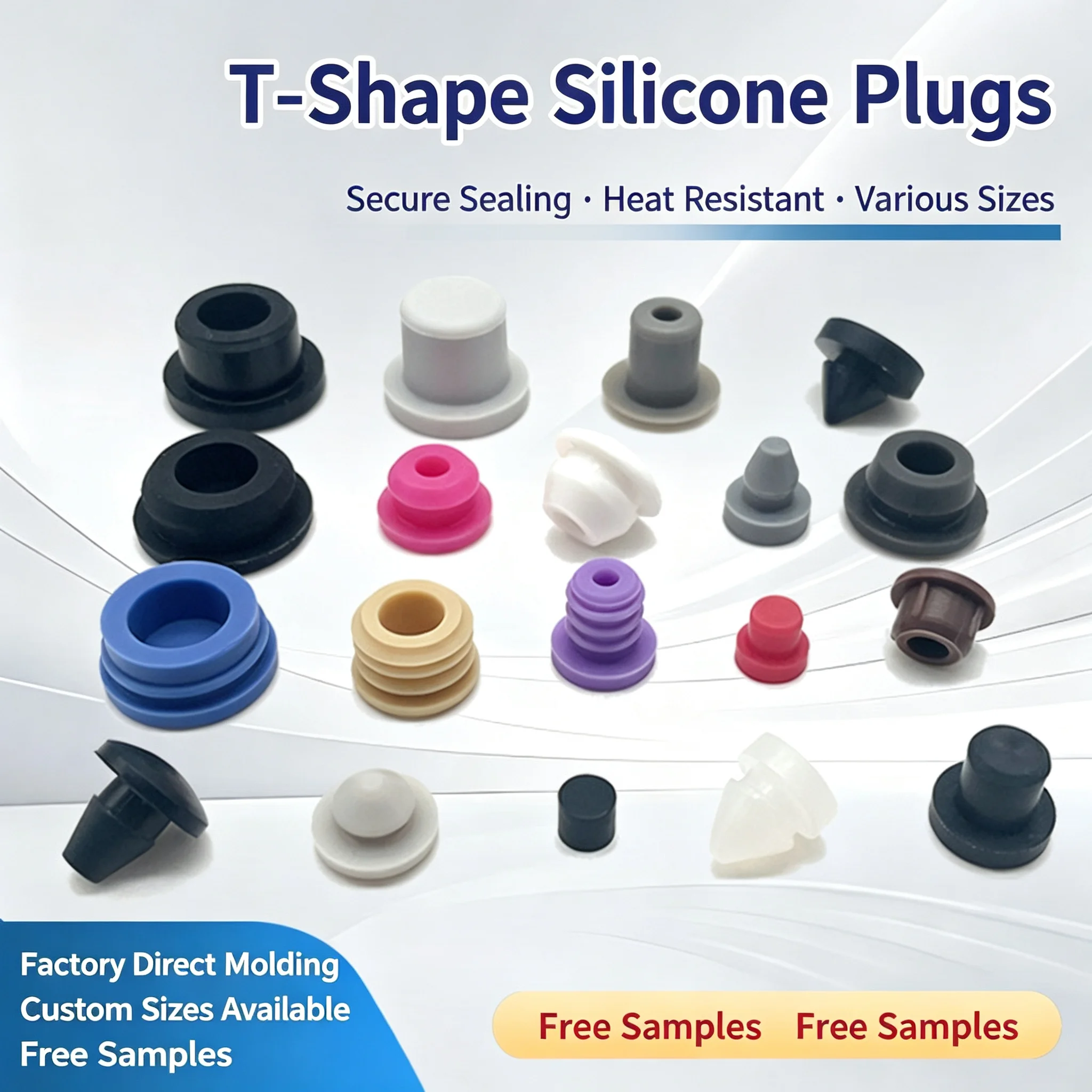 Manufacturer wholesale high temperature resistant silicone plug waterproof sealing thread plug T-shaped rubber plug cylindrical