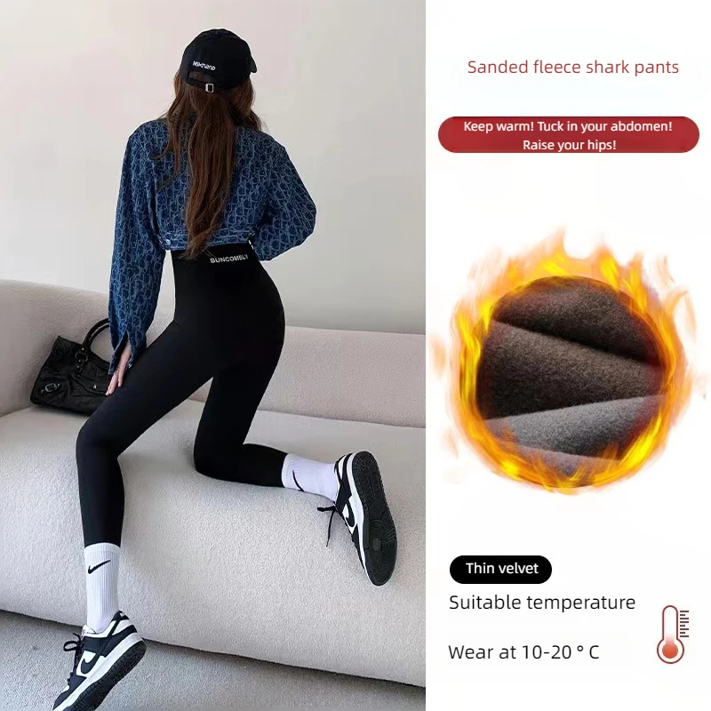 Mallas sexis para mujer, pantalones deportivos de cintura alta, mallas térmicas de lana de invierno con realce para gimnasio, pantalones de Yoga