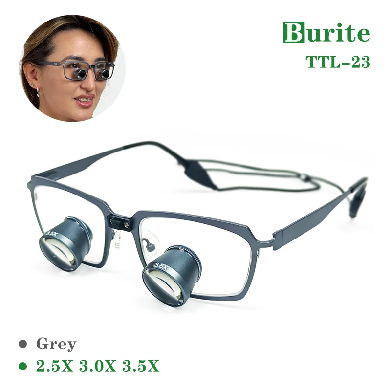 

Burite New TTL 3.5X3.0X2.5X TTL loupes galileo Binocular Dental Magnifier Surgery Operation Titanium metall lens