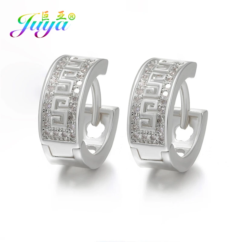 Juya Handgemachte Micro Pflastern Zirkon Gold/Silber Farbe Luxus Hoop Ohrringe Für Frauen Braut Abend Party Schmuck Großhandel – Detail 3