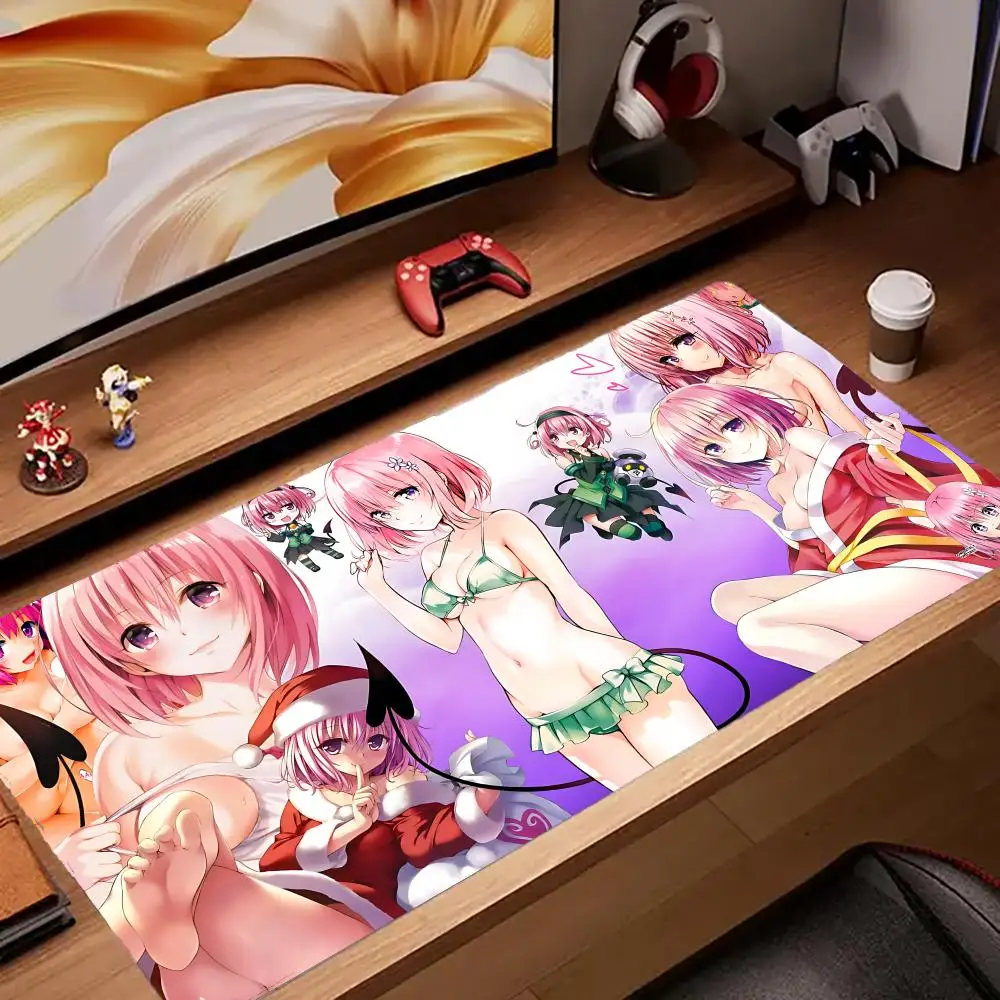 

To Love-Ru Mouse Pad Keyboard Desk Mats, Kawai Rubber, Non-Slip Desk Mat, XXL90x40cm