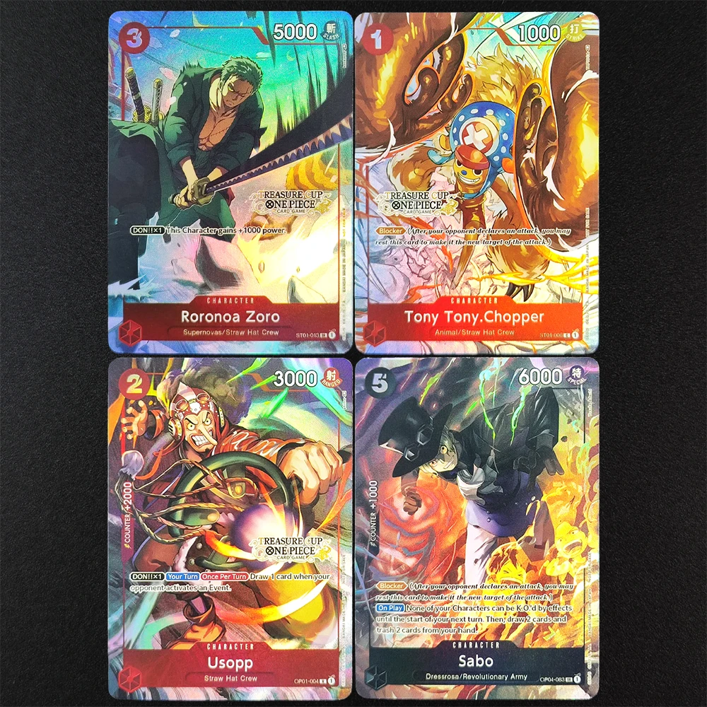 Diy Treasure Cup One Piece Card Game Zoro Usopp Tony Chopper Sabo St01-013 Op01-004 St01-006 English Collection tcg Anime Cards