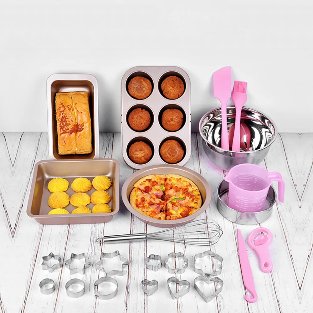 

Hot Sales Bakeware Kit Heat Resistant Carbon Steel Baking Pan Cake Baking Set Bakery Tools