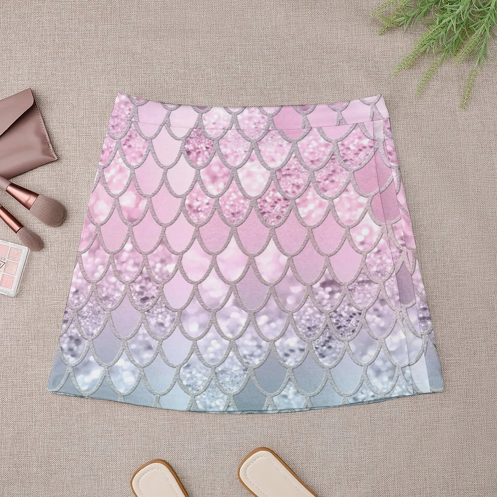 Mermaid Glitter Scales #2 (Faux Glitter) #shiny #decor #art Mini Skirt korean clothes ladies luxury clothes women Mini Skirt