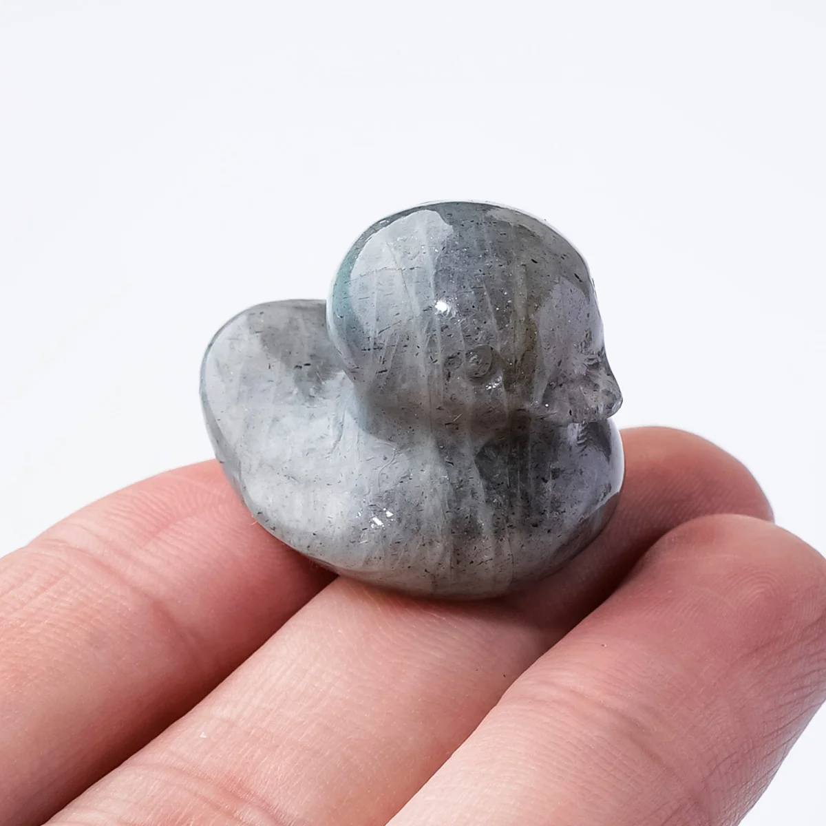 5pcs Natural Crystal Duck Carving, Crystal Raw Stone Semi-Precious Stone Mineral Specimen Craft, Home Decor Ornament