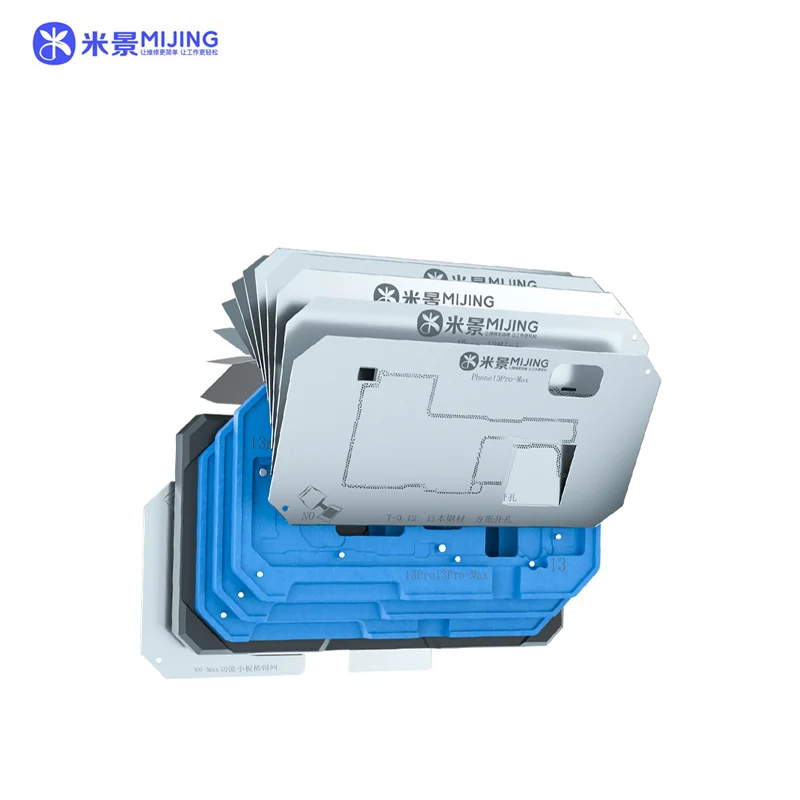 

MiJing Z20 Pro Middle Layer Planting Tin Template Fixture For iPhone X Xs 11 12 13 Mini Pro Max BGA Reballing Stencil Kit