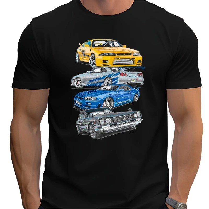 

Vintage Fast And Furious Skyline Car Print T-Shirt Fashion Men Short Sleeve Funny Boy Casual Tops Hipster Man White Tee Shirt