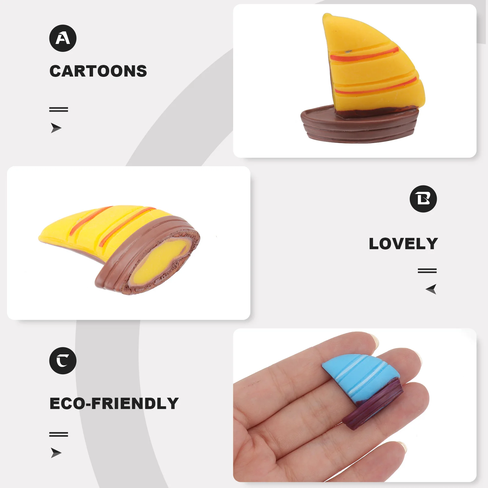 

9Pcs Small Sailboat Cake Toppers Mediterranean Boat Ornament Flat Base Stable Dessert Decoration DIY Marine Style Cupcake