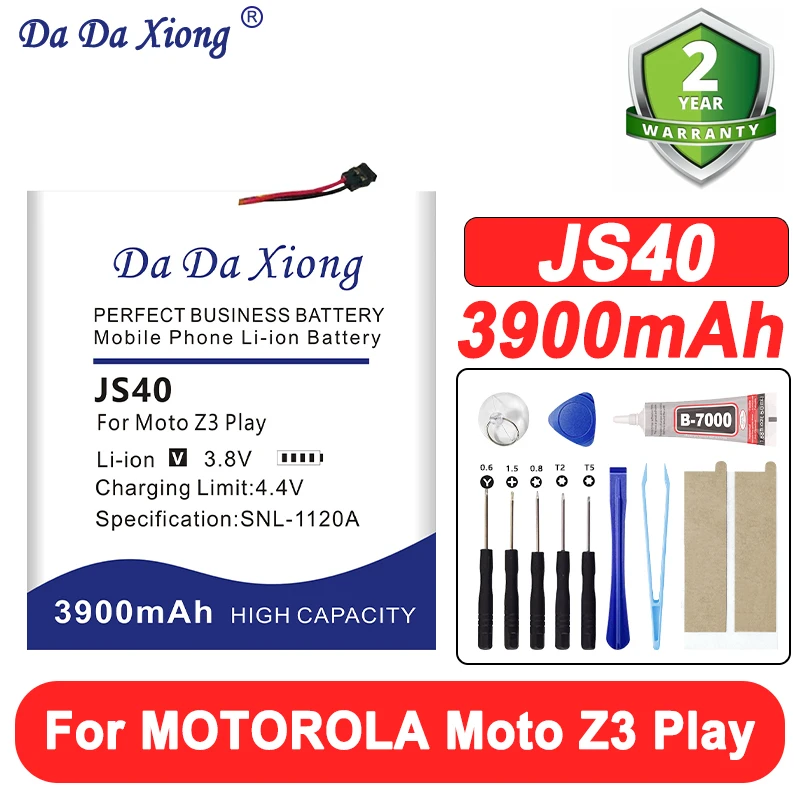 

Аккумуляторная батарея JS40, 3900 мАч для MOTOROLA Moto Z3 Play XT1929-1 XT1929-4 XT1929-5 XT1929-6 XT1929-8
