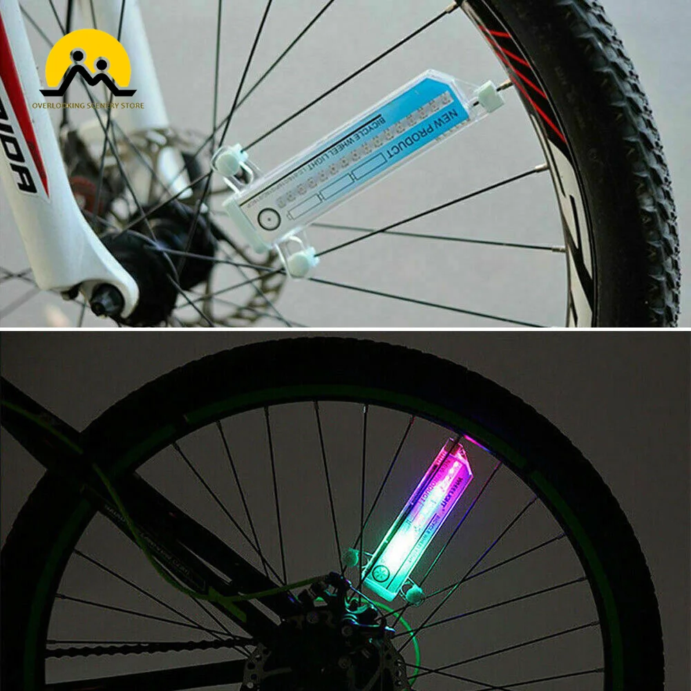 Bike Wheel Light Waterproof Bicycle Spoke Light 32LEDs Safety Tire Light Different Patterns Without Battery Cycling Accessories