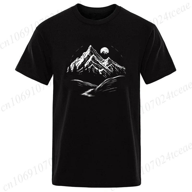 T-shirts Kurzarm Camping Grafik Top Shirts Harajuku Straße Frauen Männer Abenteuer T-shirt Berg Druck Natur T Kleidung