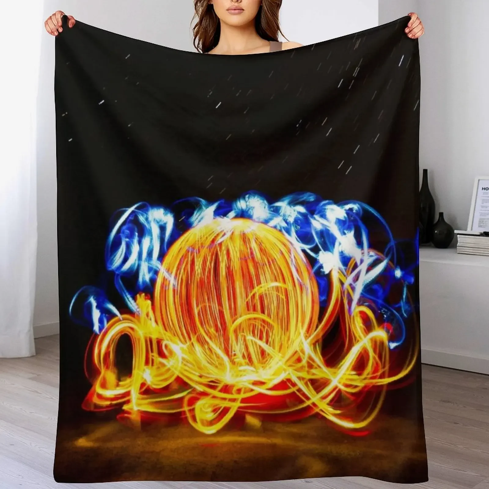 Ball of Fire meets Flinders Ranges Throw Blanket Cozy Napping Blanket Gift for Mom Dad