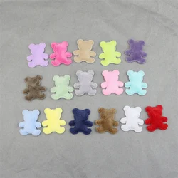 100Pcs Plush Fabric Bear Padded Appliques Patches DIY Craft Scarf Toy Clothes Sewing Handmade Headwear Hair Accessories Material