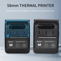 Bisofice Portable 58mm Receipt Thermal Printer 2 inches Mini Mobile Pocket Printers with 1 Thermal Paper Roll USB&Wireless BT