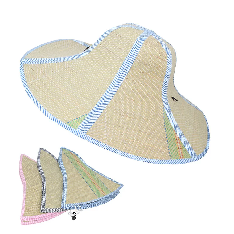 1Pc Summer Foldable Straw Hat Fashion Portable Rattan Anti-ultraviolet Fisherman's Cap Men's Fishing Sunshade Hats 2023 New