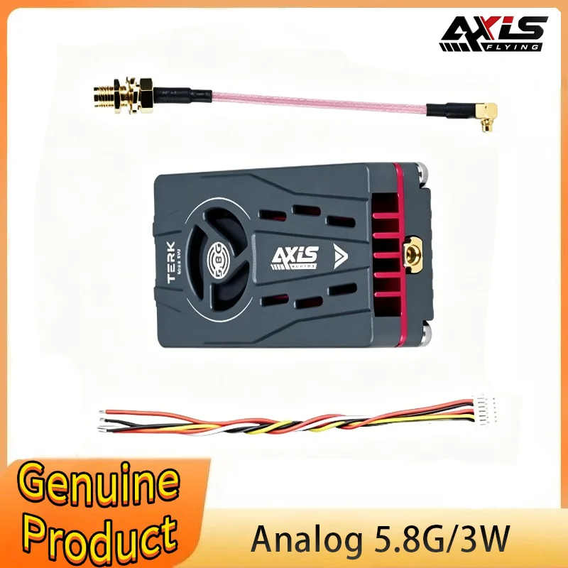 Axisflying TERK Max 5.8G 3W VTX Fan with CNC Heat Sink Dual Function-Buttons Built in MIC Silent for Long Range RC FPV Drone
