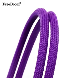 1~50m Purple PET Braid Sleeves 2/4/6/8/10/12/14/16/20/25/30/40mm High Density Insulated Snake Skin Sleeving Wire Wrap Sheath