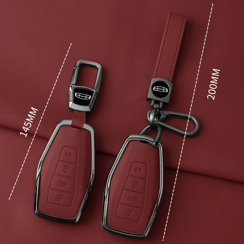 Car Zinc Alloy Key Case Fob Cover Protection Shell For Geely Coolray 2024 X6 Emgrand Global Hawk GX7 Keychain Auto Accessories