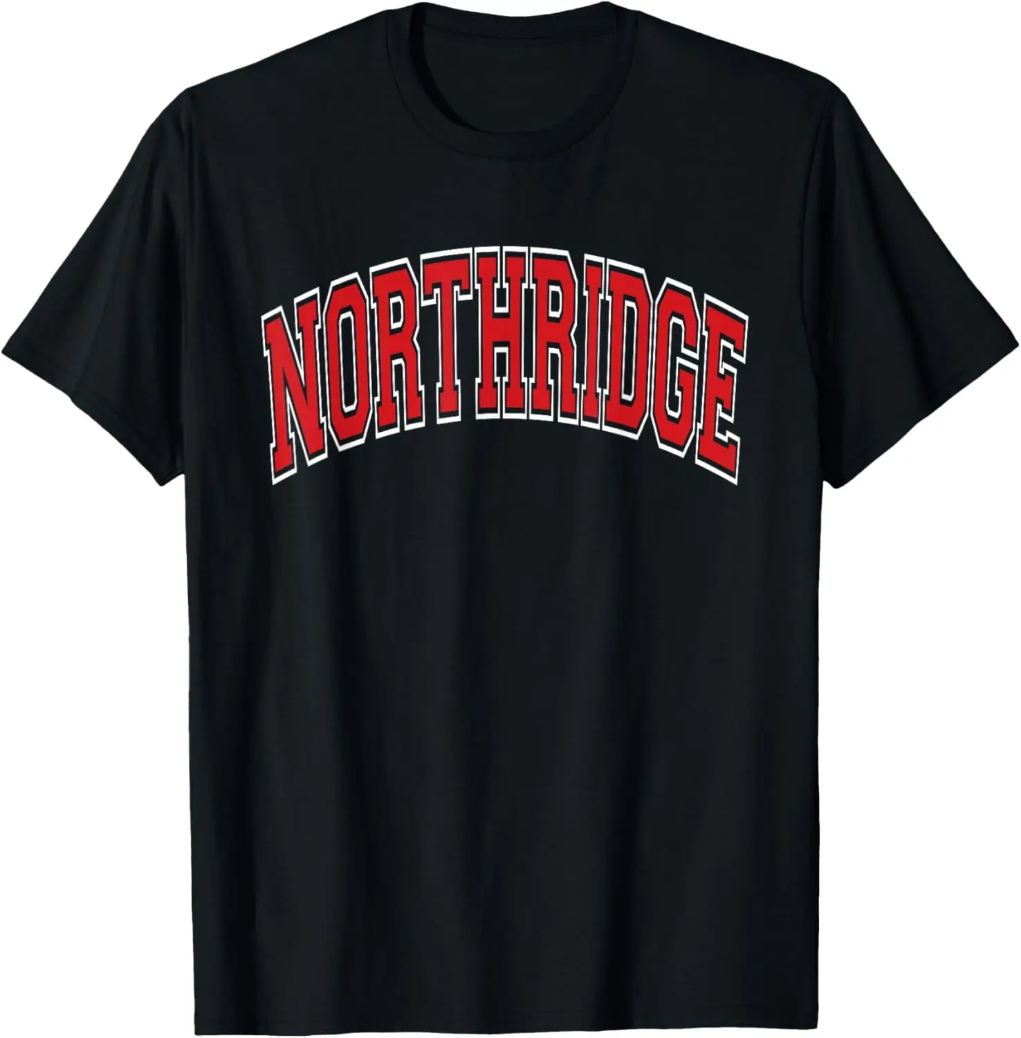 Northridge Arched Red Text T-Shirt