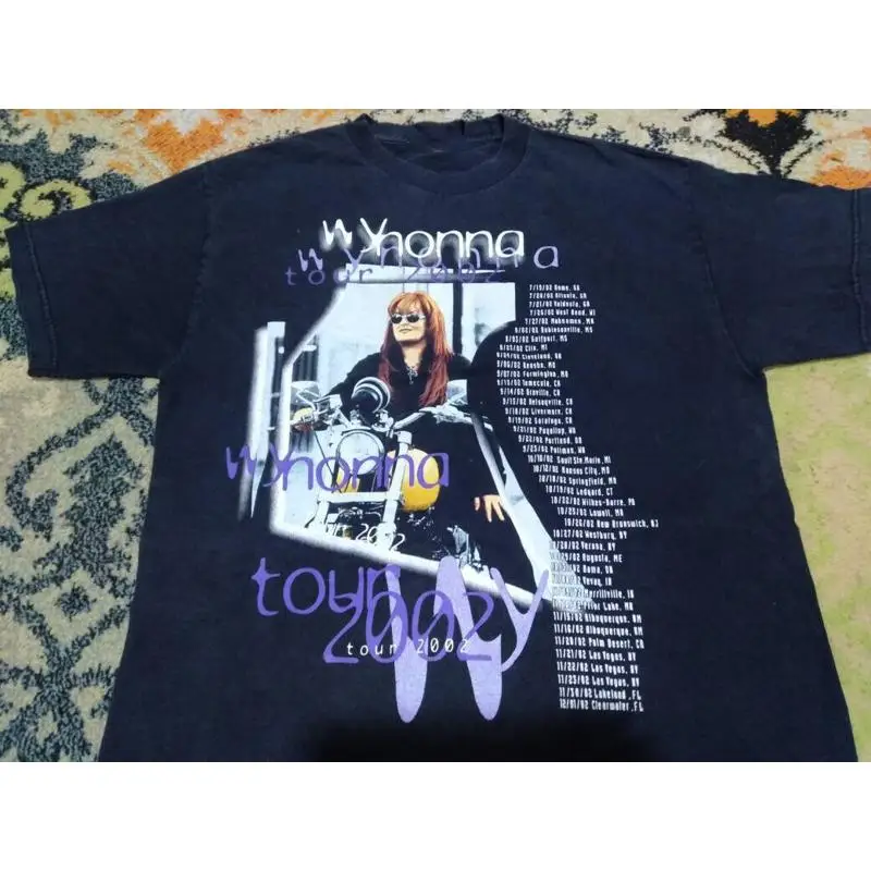 

Vtg Wynonna Judd Хлопковая черная футболка с американской кантри-музыкой AA2160