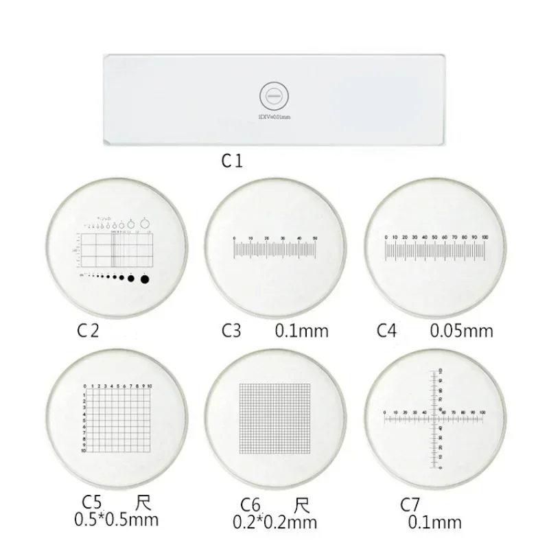 

Glass 0.01mm 0.5mm 0.1mm Objective Stage Calibration Slide Grid Cross Microscope Eyepiece Micrometer Scribing Plate Microruler