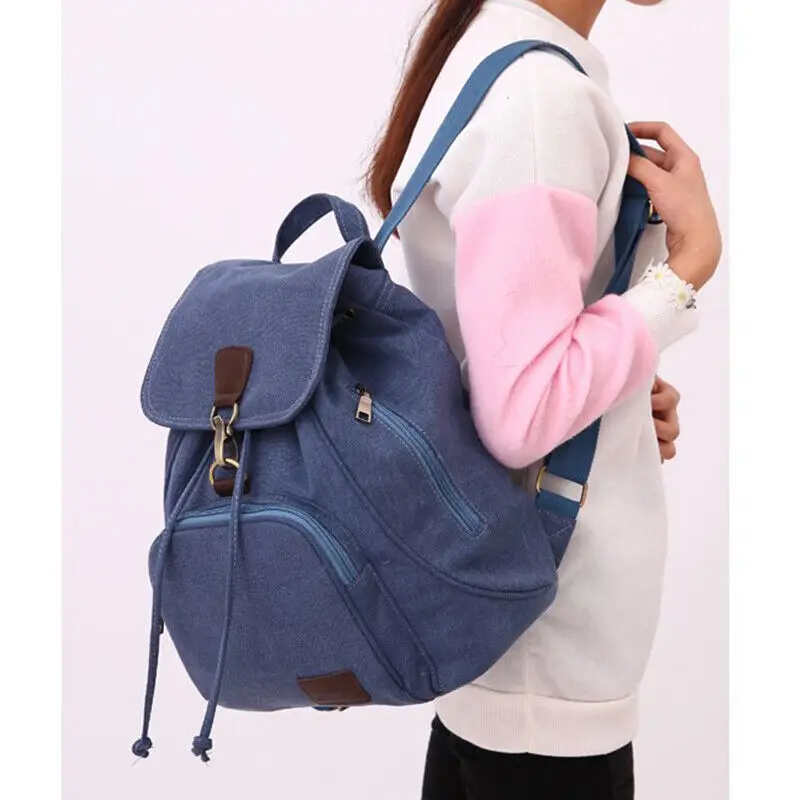 ISKYBOB-Mochila de lona vintage para mulheres, mochila de viagem casual, bolsa escolar, bolsa de ombro presente de Natal, 2024