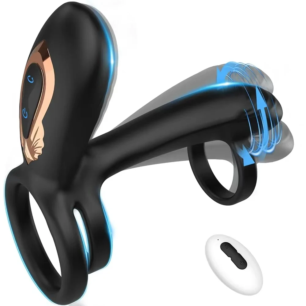testicle sex toys Vibrating Cock Ring with 360° Twisting G-Spot Stimulator Penis Ring Couple  Sex Toys Adult Toy for Clitoral Testicle Stimulation