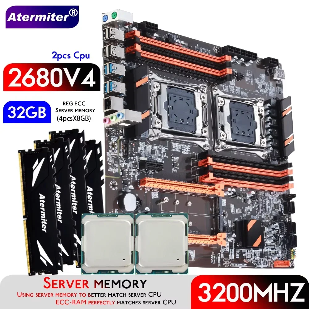 مراجعة تفصيلية لوحات الأم Atermiter Dual X99 مع معالجات CPU 2680