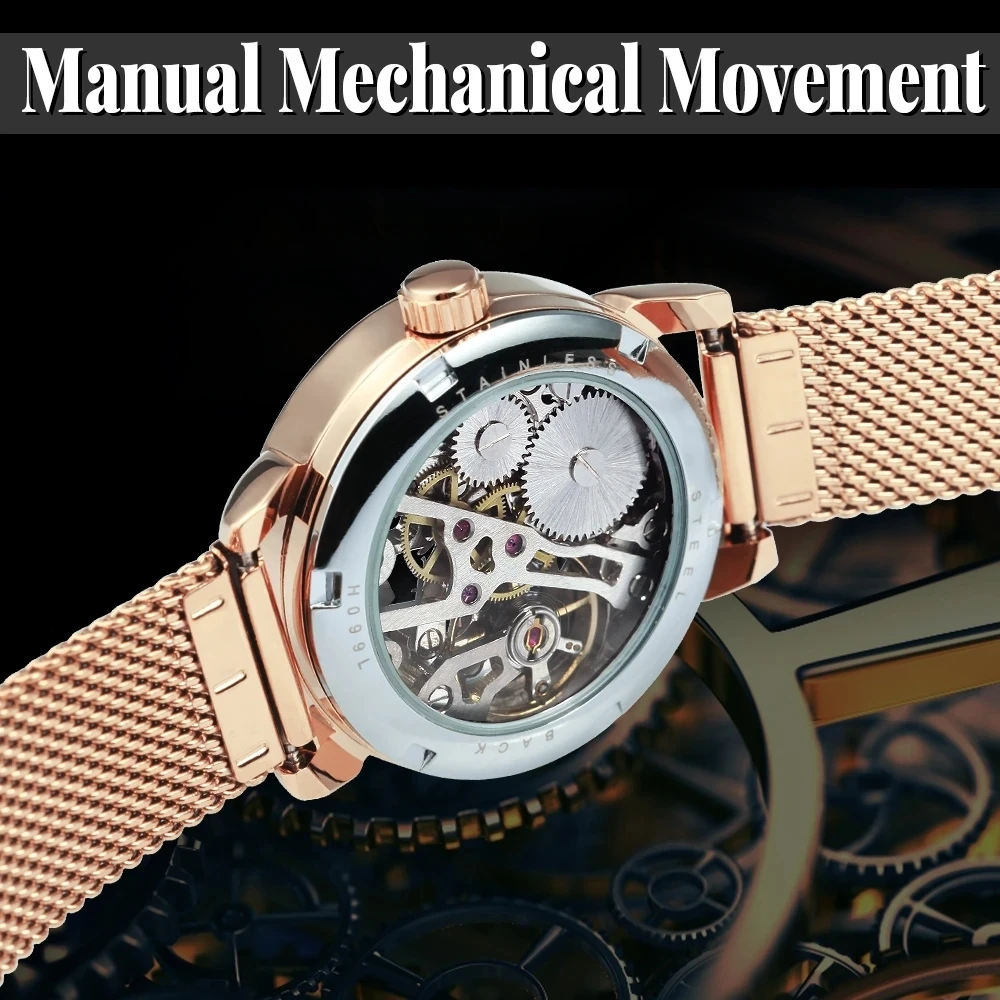 Forsining 99 Fashion Elegant Skeleton Watch for Women New Luxury Factory Mechanical Wristwatches Rose Golden Lady Watches