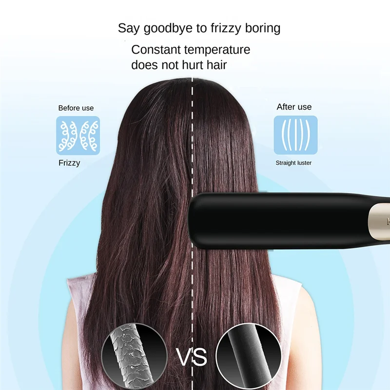 AY03-فرشاة تمليس الشعر اللاسلكية، فرشاة تنعيم الشعر الكهربائية، مكواة فرد اللحية لمشط ساخن قابل لإعادة الشحن