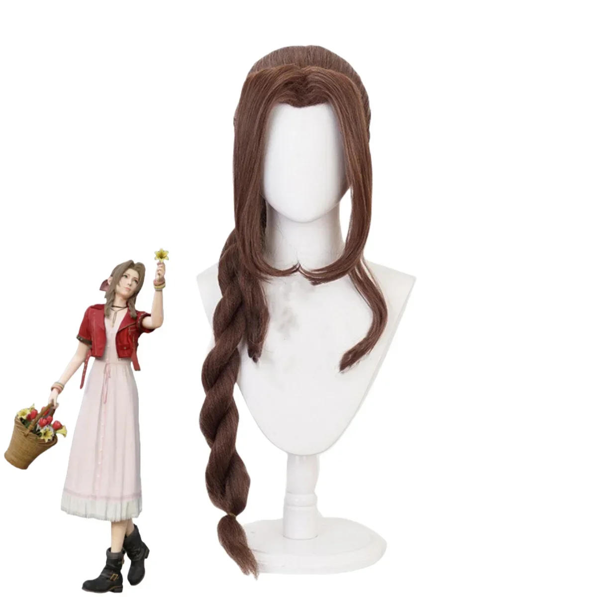 Game Final Fantasy VII Remake Aerith Gainsborough Cosplay Costume Red Coat  Pink Dress Wig Woman Sexy Carnival Christmas Suit