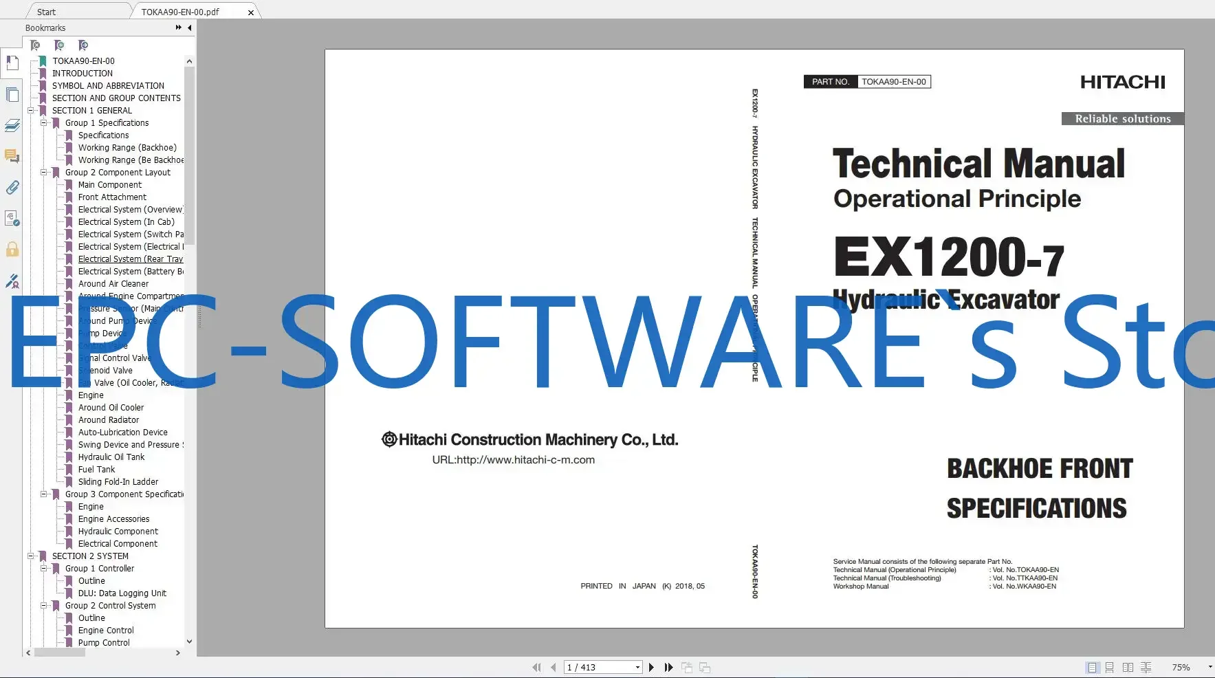 

EPC-SOFTWARE Hitachi Mining Crawler Excavator 10,9 ГБ Обновлено в формате PDF 2021 Майстерня Ручная схема Схема Детали Каталог DVD