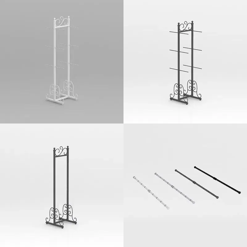 Custom Floor to Ceiling Clothing Hangers with Shelves for Store Display